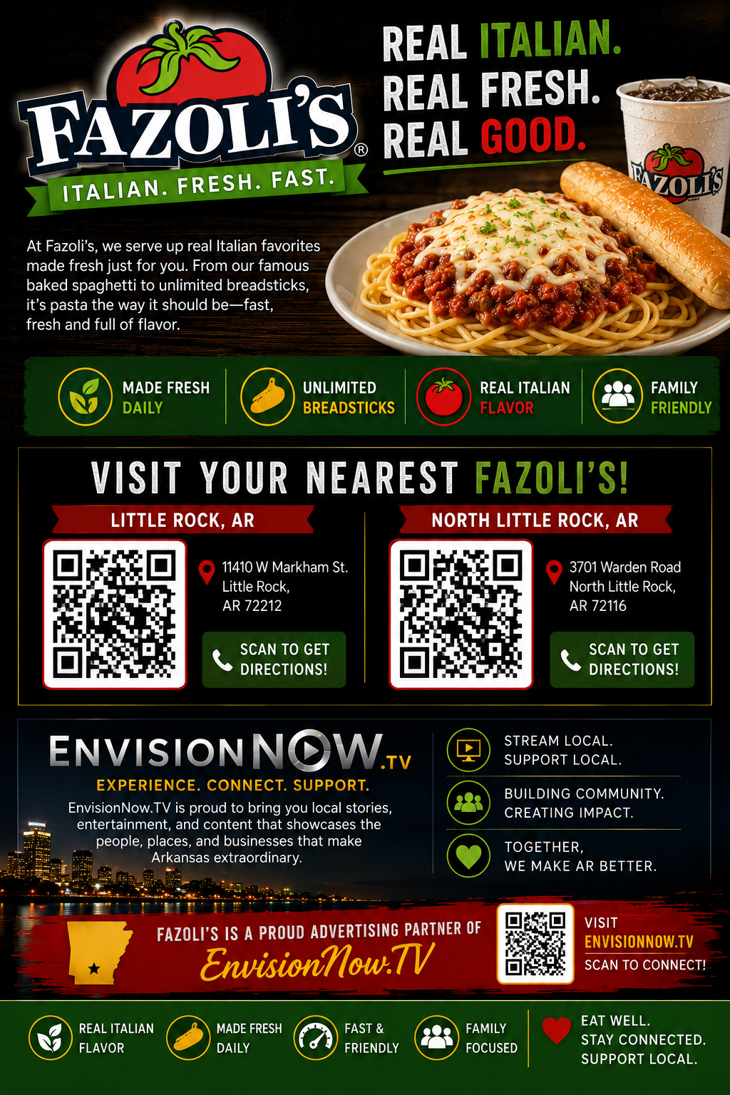 Fazoli's proud advertising partner flyer