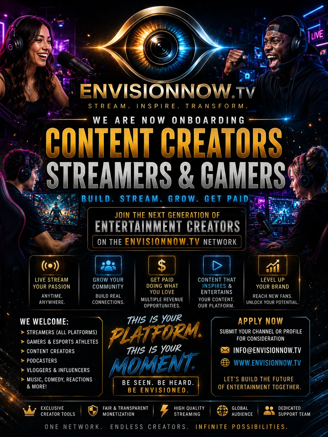 Creators recruitment flyer
